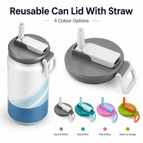 Reusable soda can lids with - reusable,